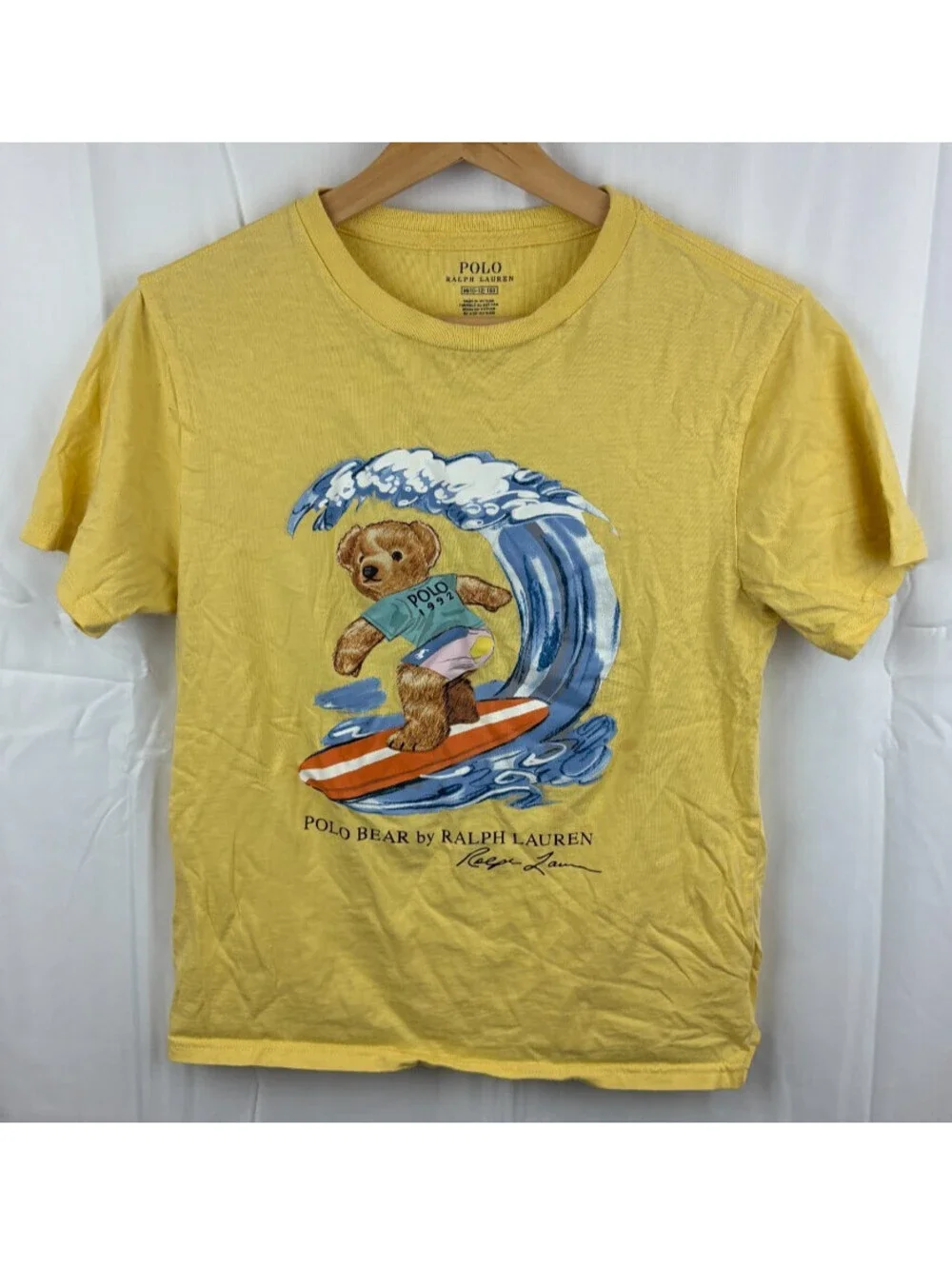 Polo Ralph Lauren Kids Size M 10-12 Yellow Graphic T-Shirt